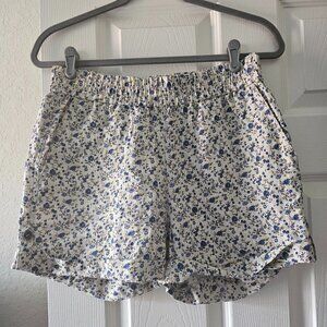 Blue Floral Mango Shorts
